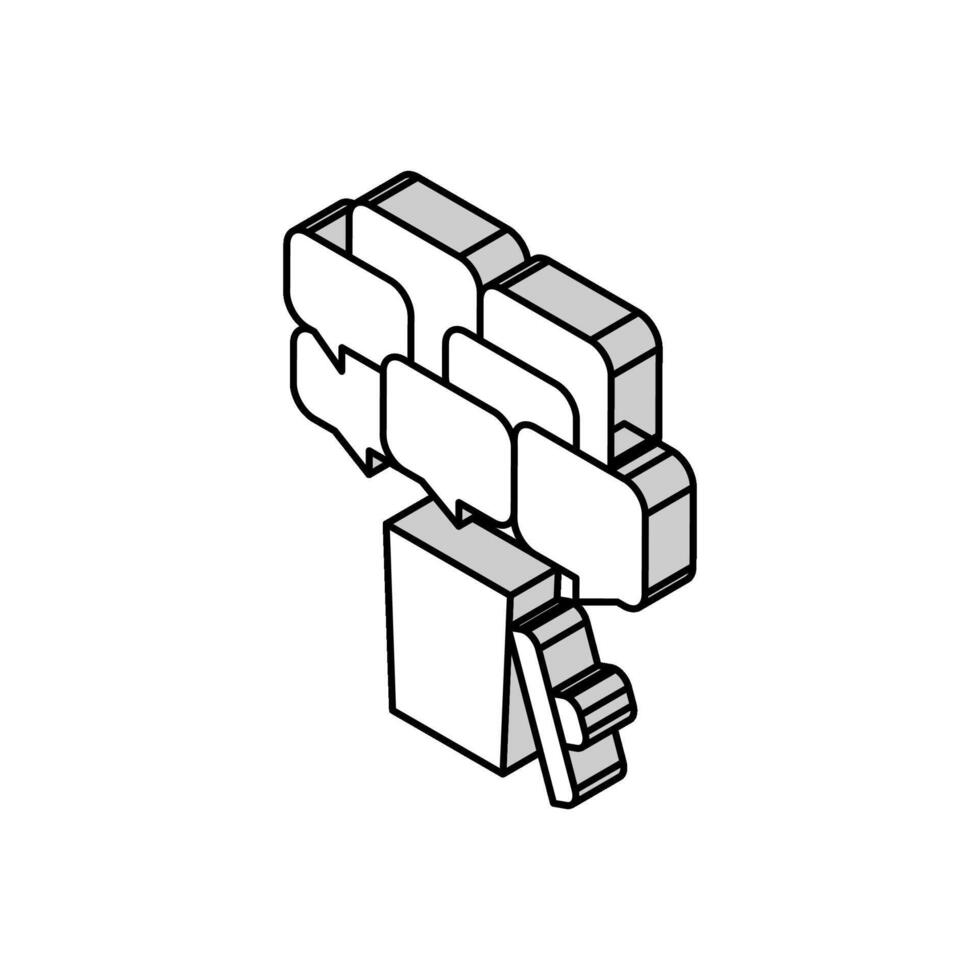 chat delete isometric icon vector illustration