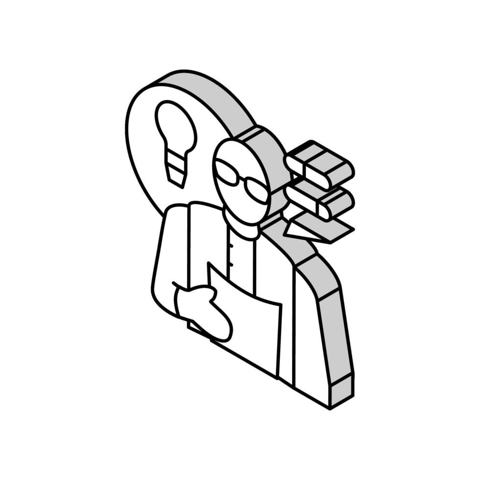 developer scientist worker isometric icon vector illustration