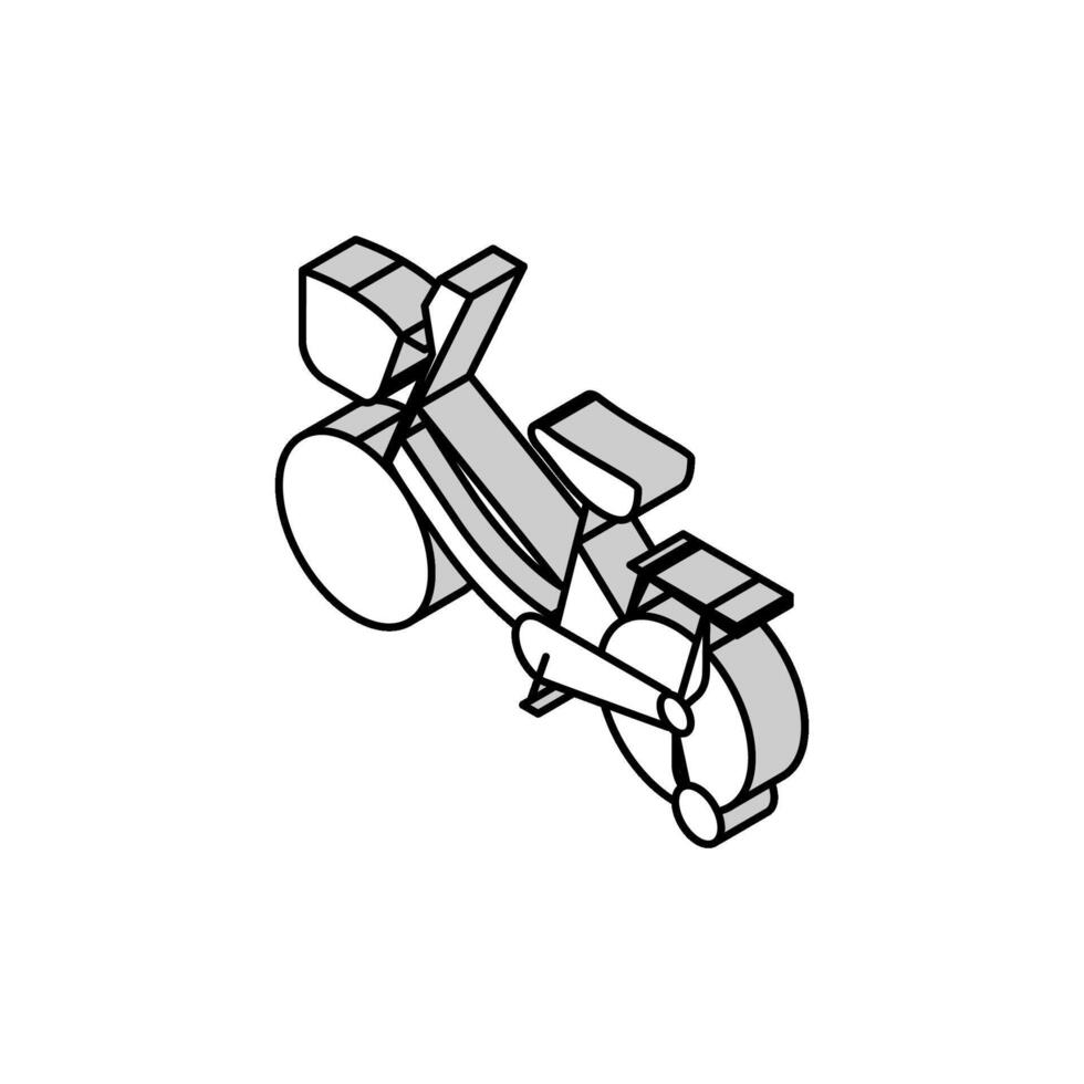 bicycle kid leisure isometric icon vector illustration