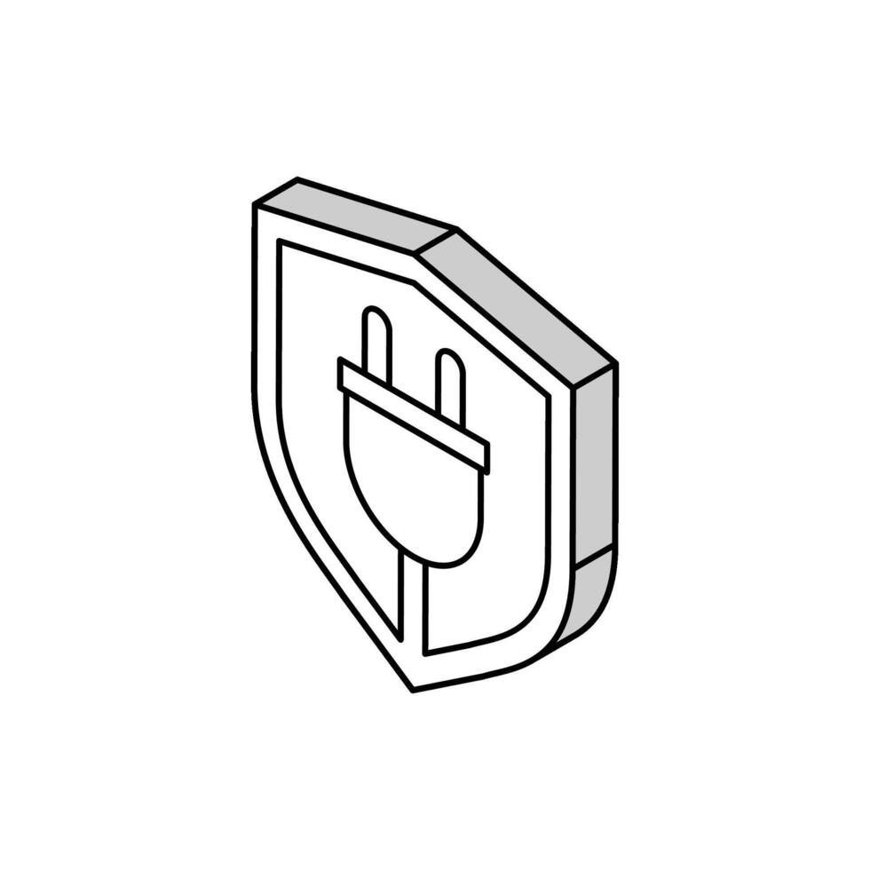 la seguridad electricidad isométrica icono vector ilustración
