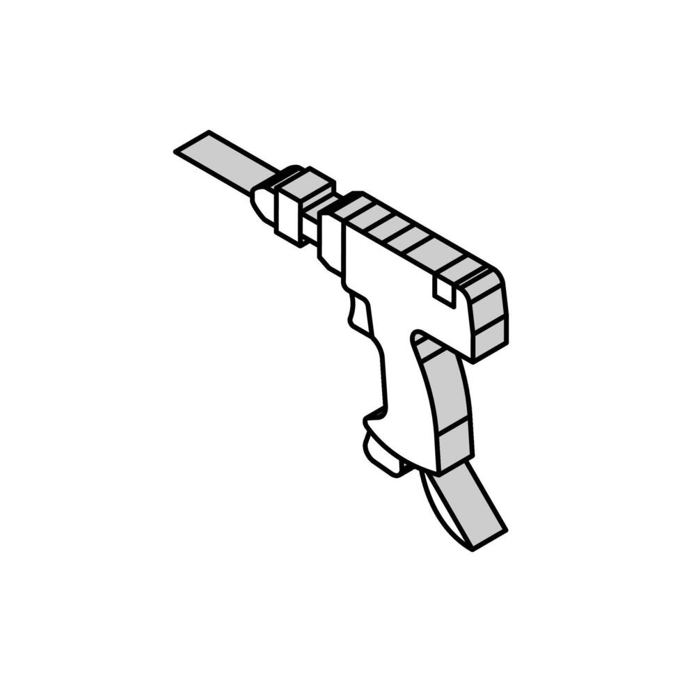 pneumatic drill tool work isometric icon vector illustration
