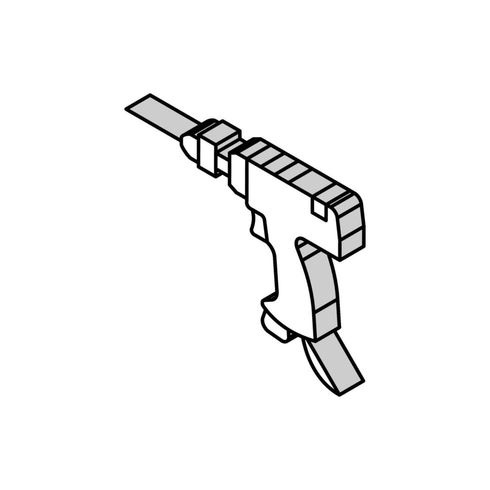 pneumatic drill tool work isometric icon vector illustration