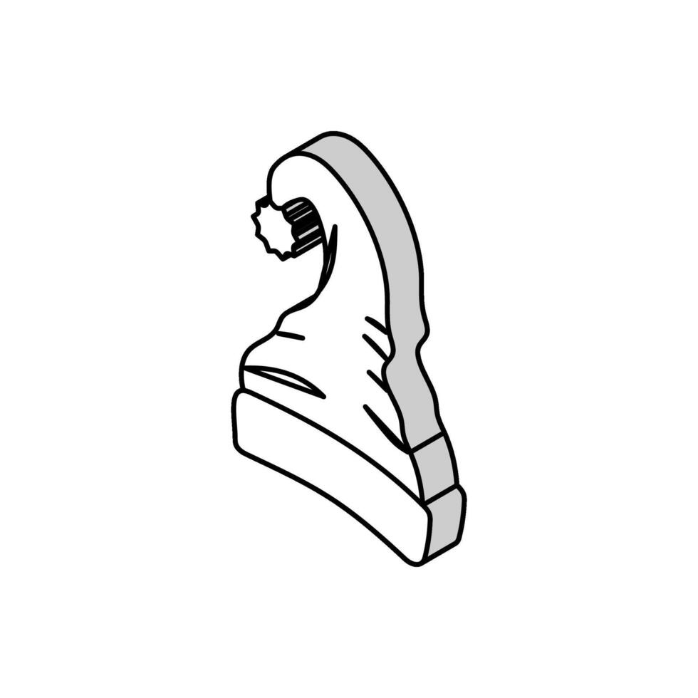 hat elf christmas xmas isometric icon vector illustration