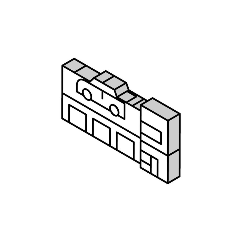 service station store isometric icon vector illustration