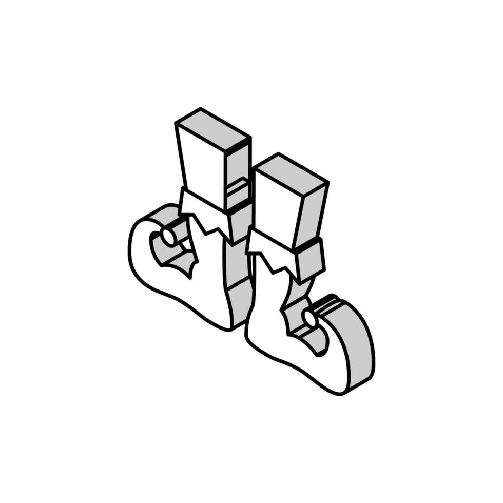 pierna duende linda isométrica icono vector ilustración