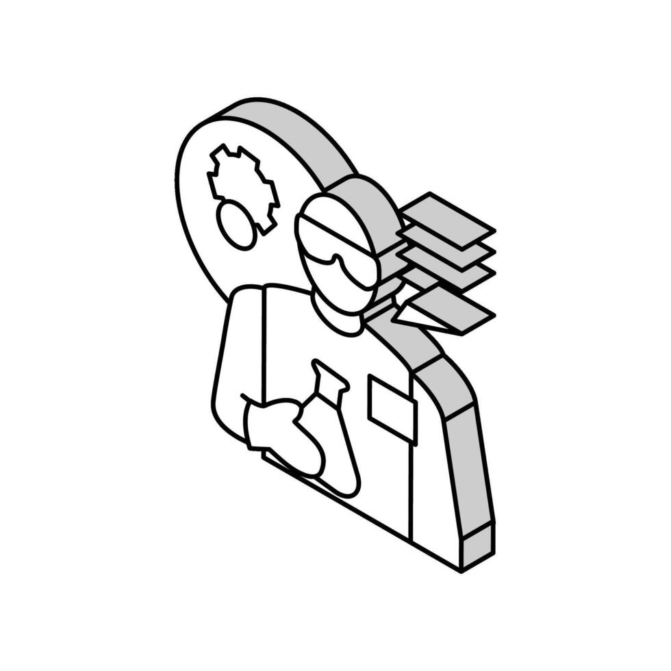 investigator scientist worker isometric icon vector illustration