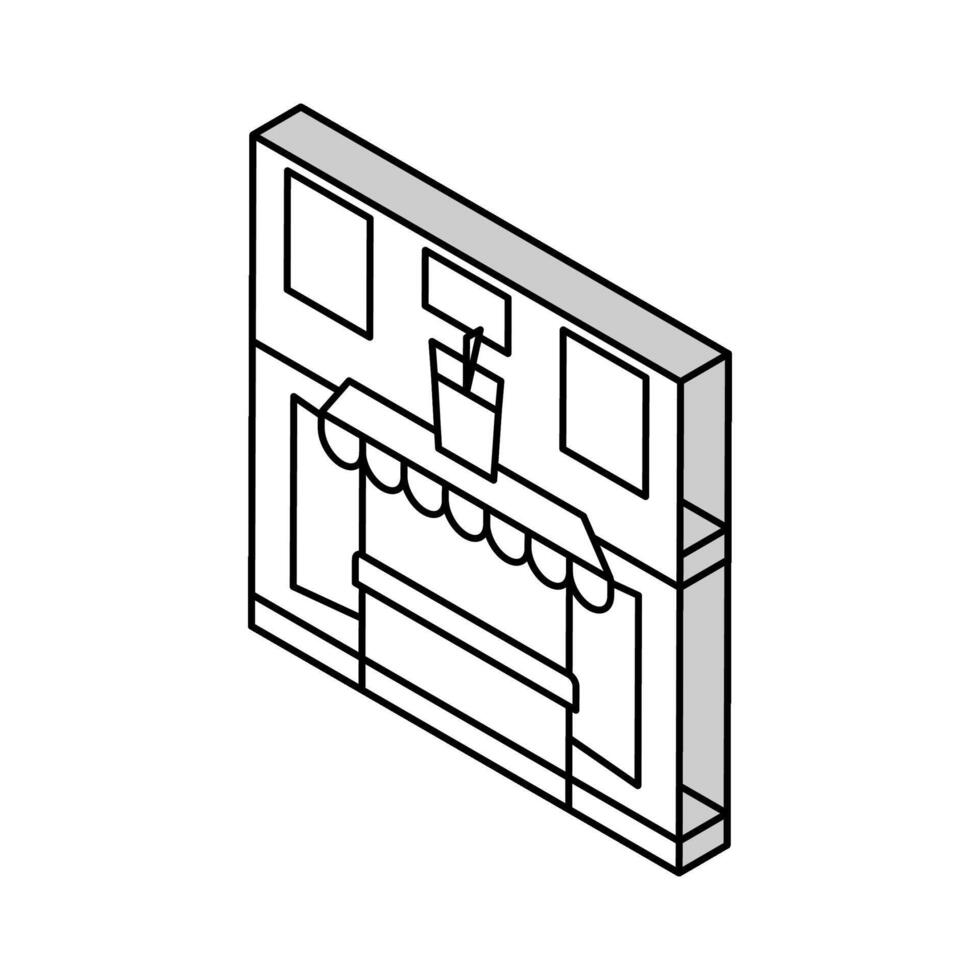 para llevar Tienda isométrica icono vector ilustración