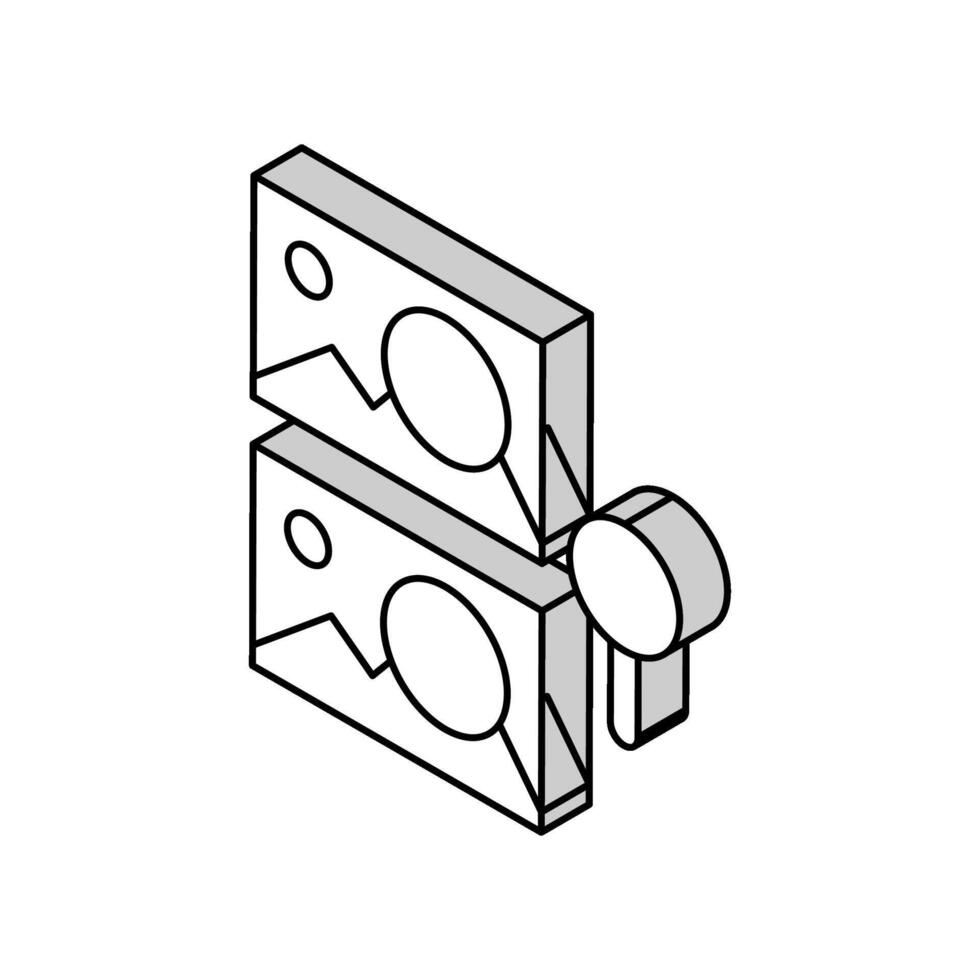 find the difference isometric icon vector illustration