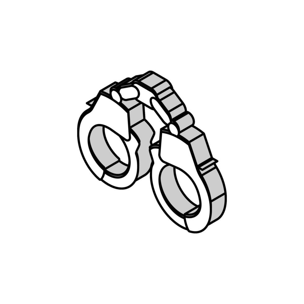 handcuffs crime isometric icon vector illustration