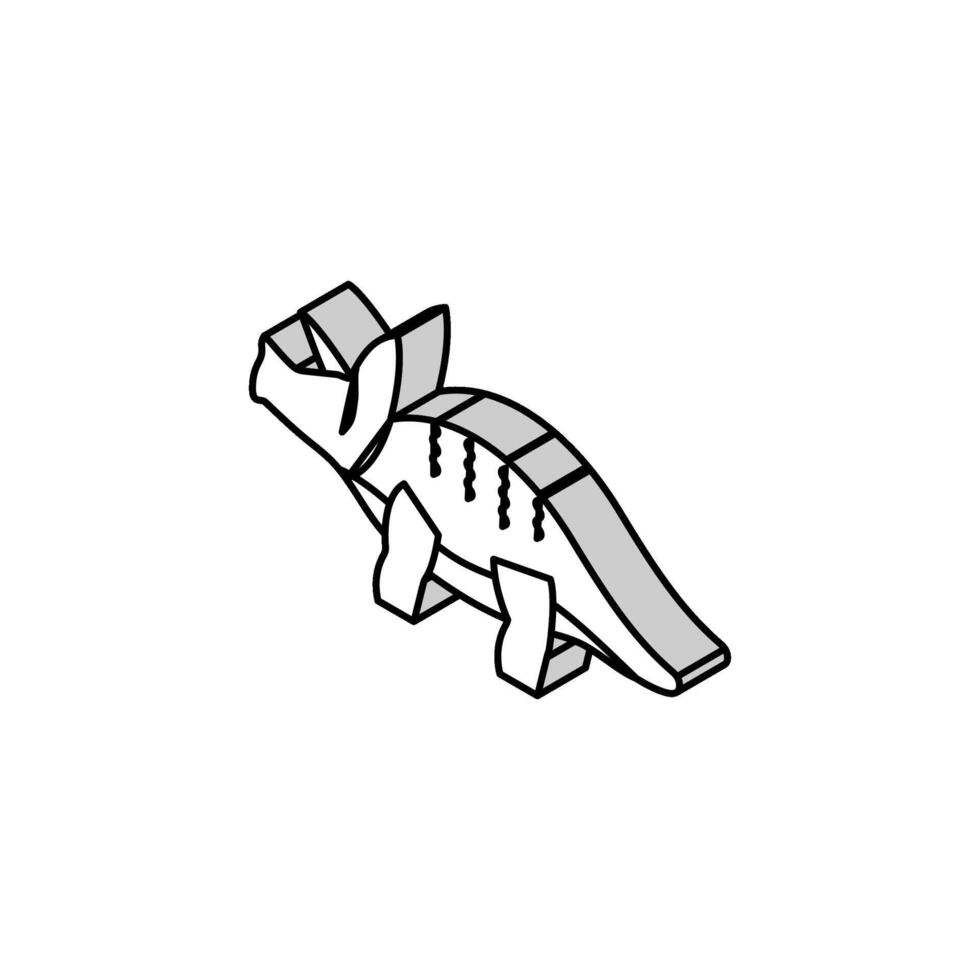 triceratops dinosaur animal isometric icon vector illustration