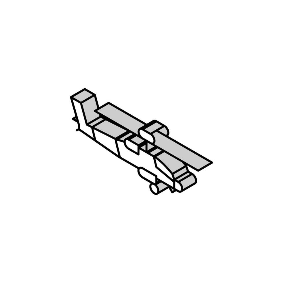 helicopter weapon war isometric icon vector illustration