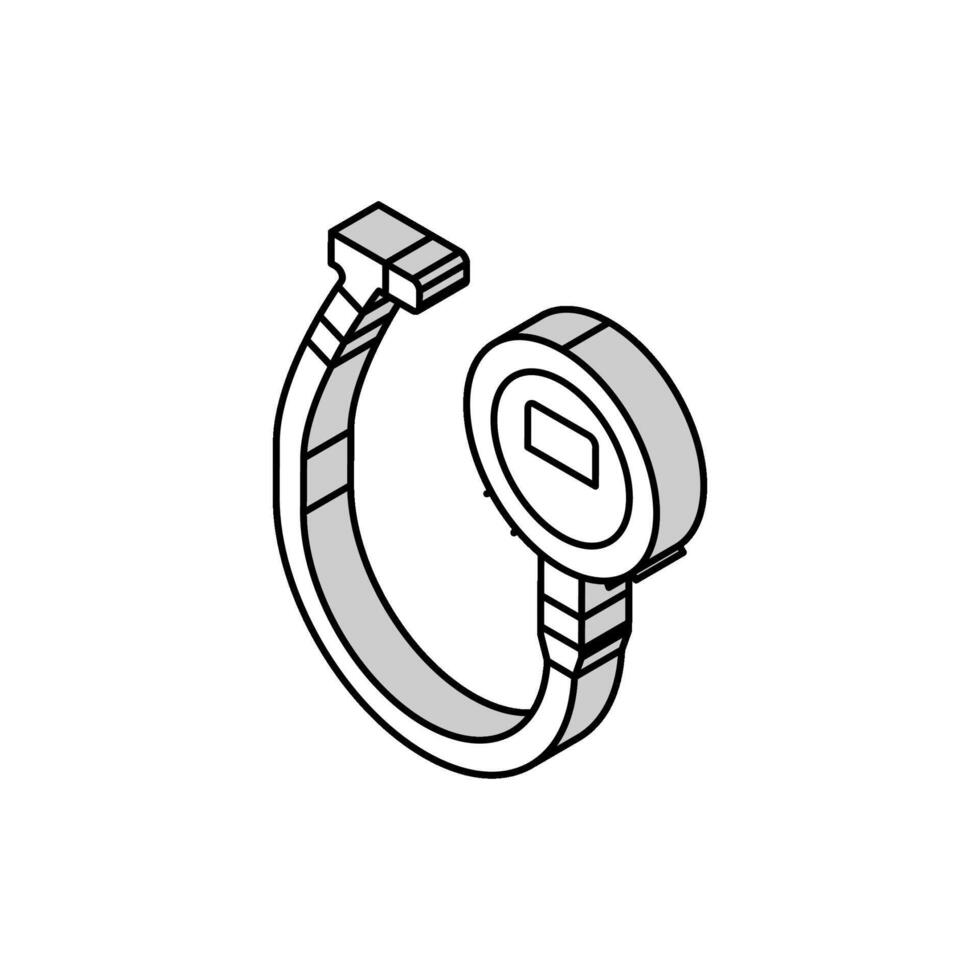 tire pressure gauge vehicle isometric icon vector illustration