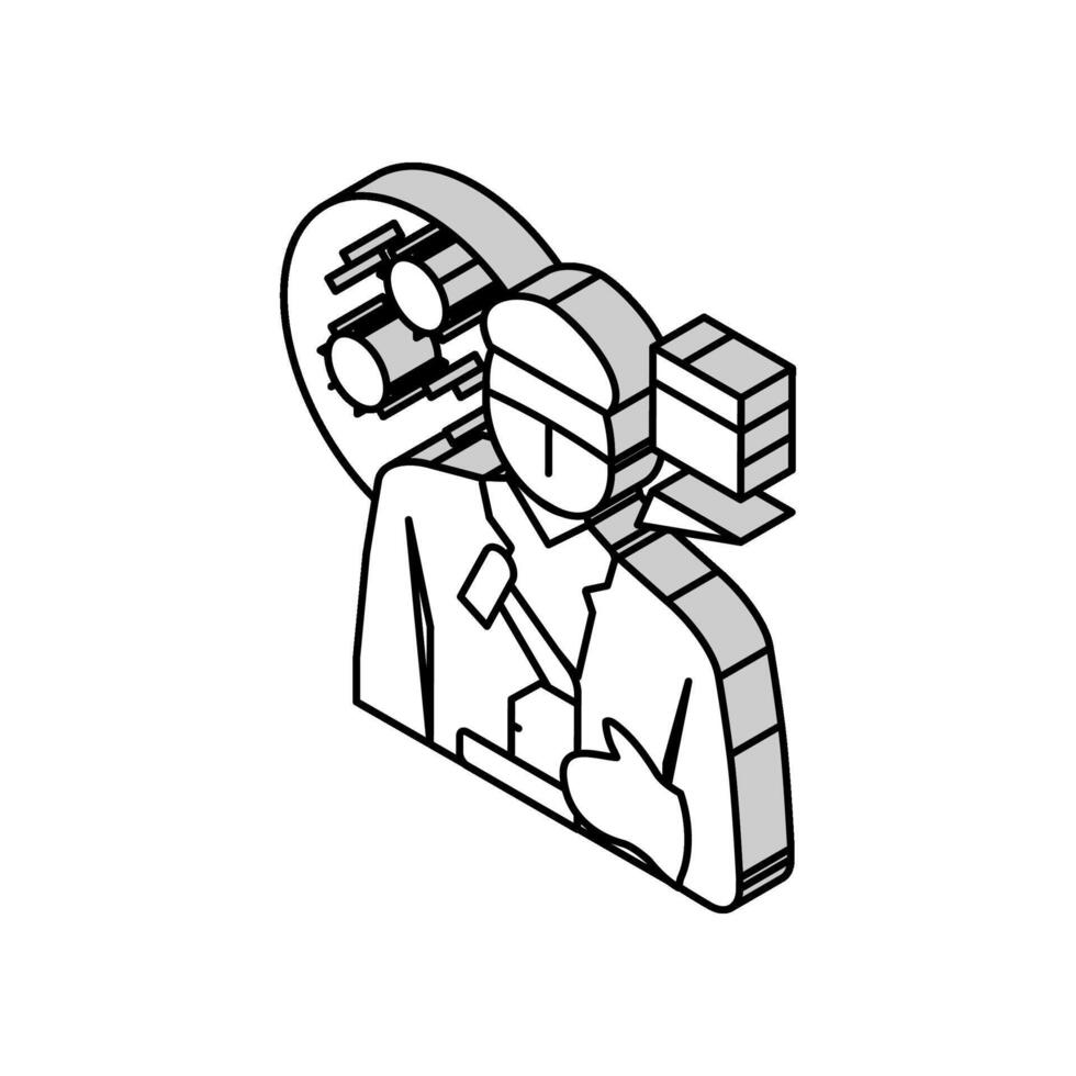 cytologist worker isometric icon vector illustration