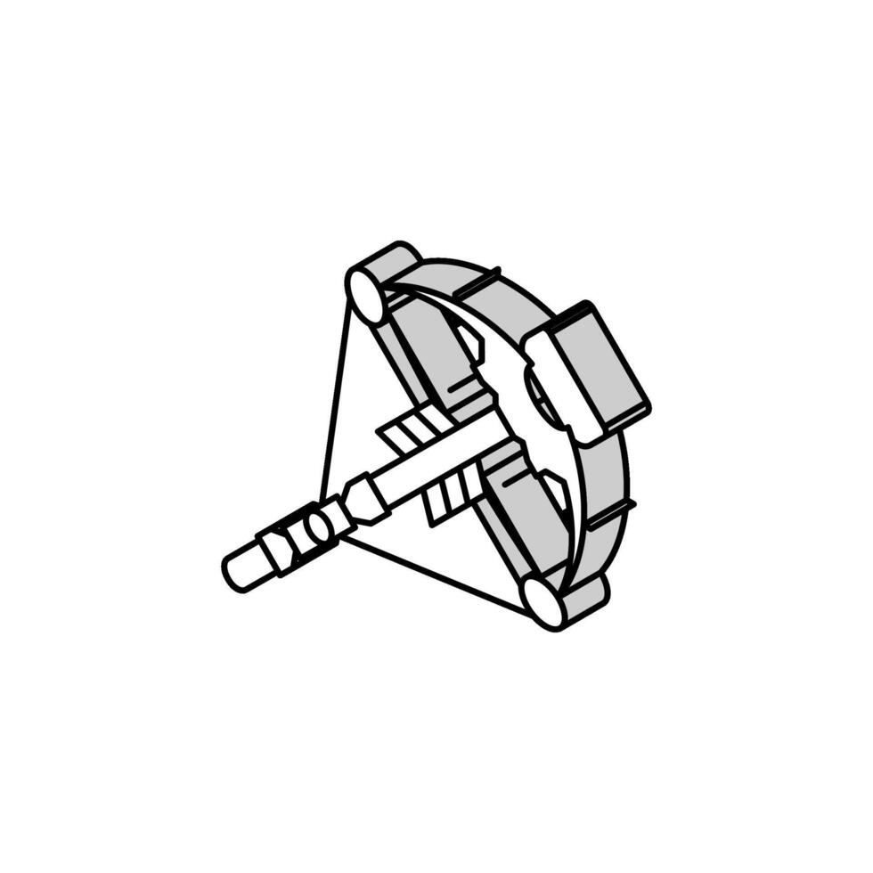 crossbow weapon military isometric icon vector illustration