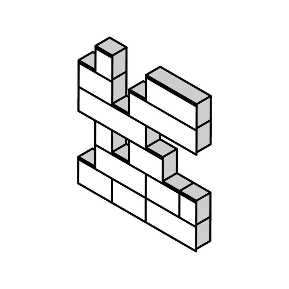 blocks toy child baby kid isometric icon vector illustration