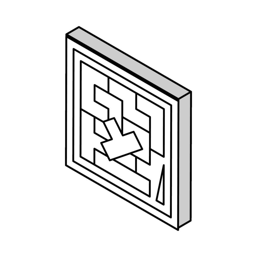 puzzle toy child baby kid isometric icon vector illustration