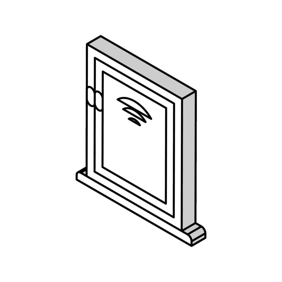 inteligente ventana sensor hogar isométrica icono vector ilustración