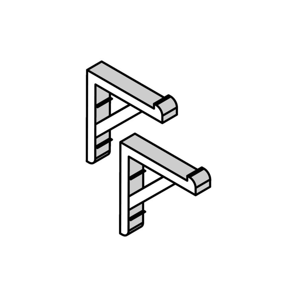 shelf bracket hardware furniture fitting isometric icon vector illustration