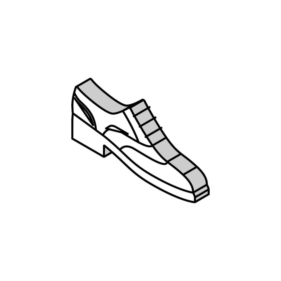 wingtip shoes hipster retro isometric icon vector illustration