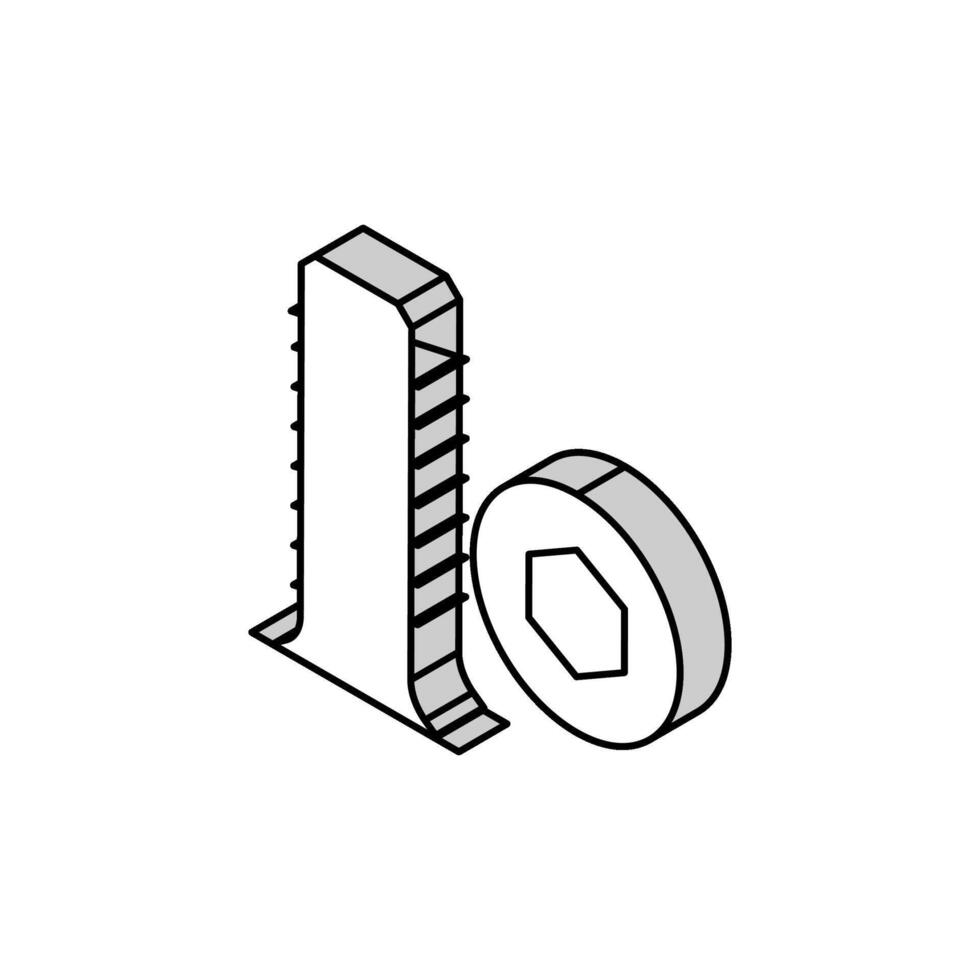 nut furniture hardware fitting isometric icon vector illustration