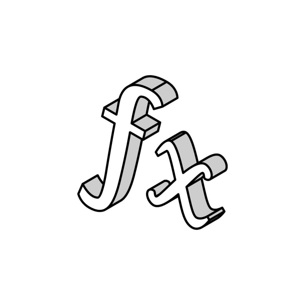 formula math science education isometric icon vector illustration