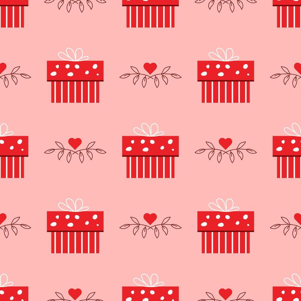 Seamless pattern with envelopes and hearts for Valentine's Day. Love Letter. Flat style vector image.
