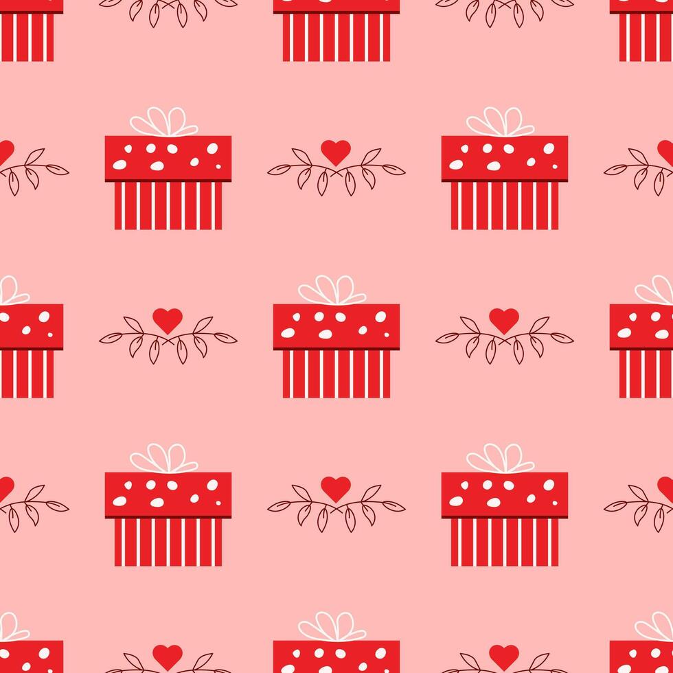 Seamless pattern with envelopes and hearts for Valentine's Day. Love Letter. Flat style vector image.