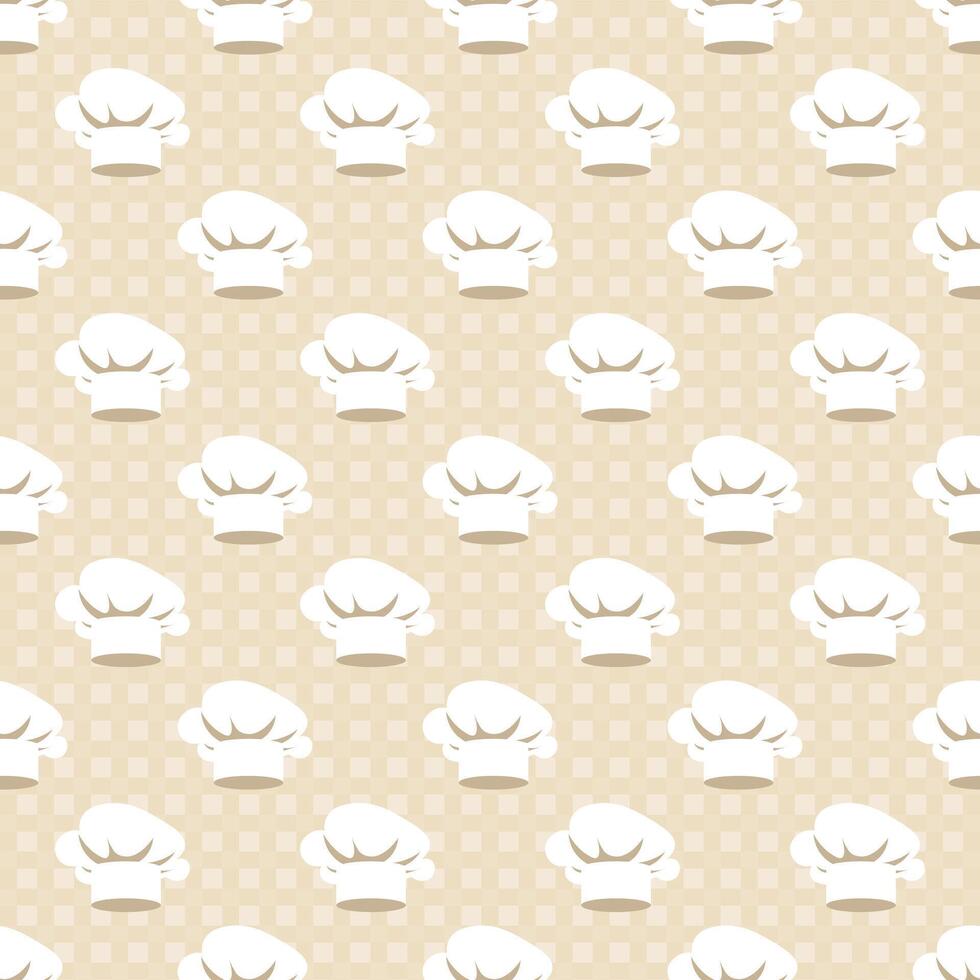 Pattern with chef's hat. Chef's hat - colorful wallpaper on an orange background. vector