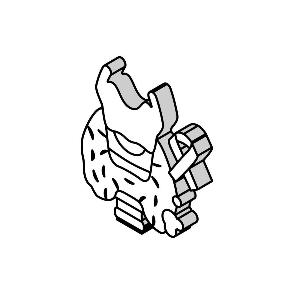 thyroid cancer isometric icon vector illustration