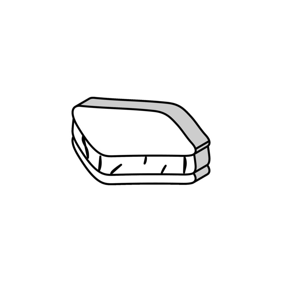 ice cream sandwich food snack isometric icon vector illustration