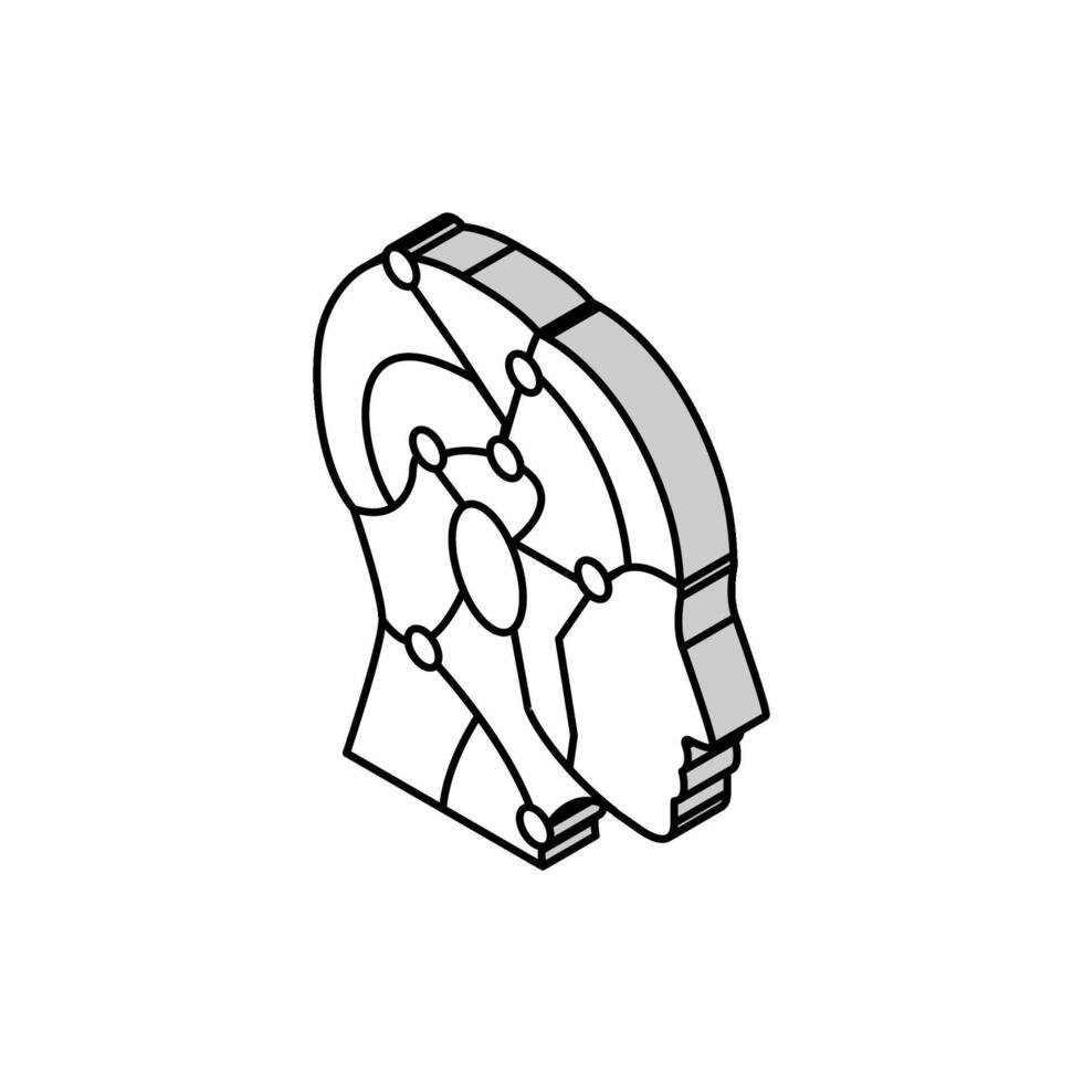 human like ai future technology isometric icon vector illustration