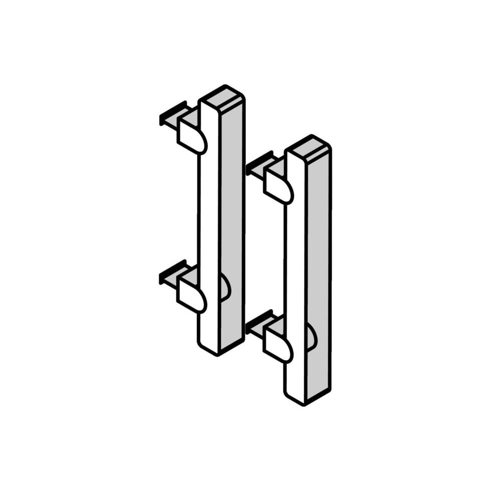 cabinet handle hardware furniture fitting isometric icon vector illustration