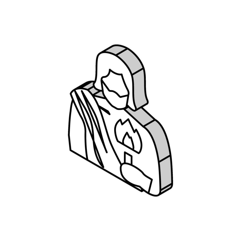 prometheus greek god ancient isometric icon vector illustration