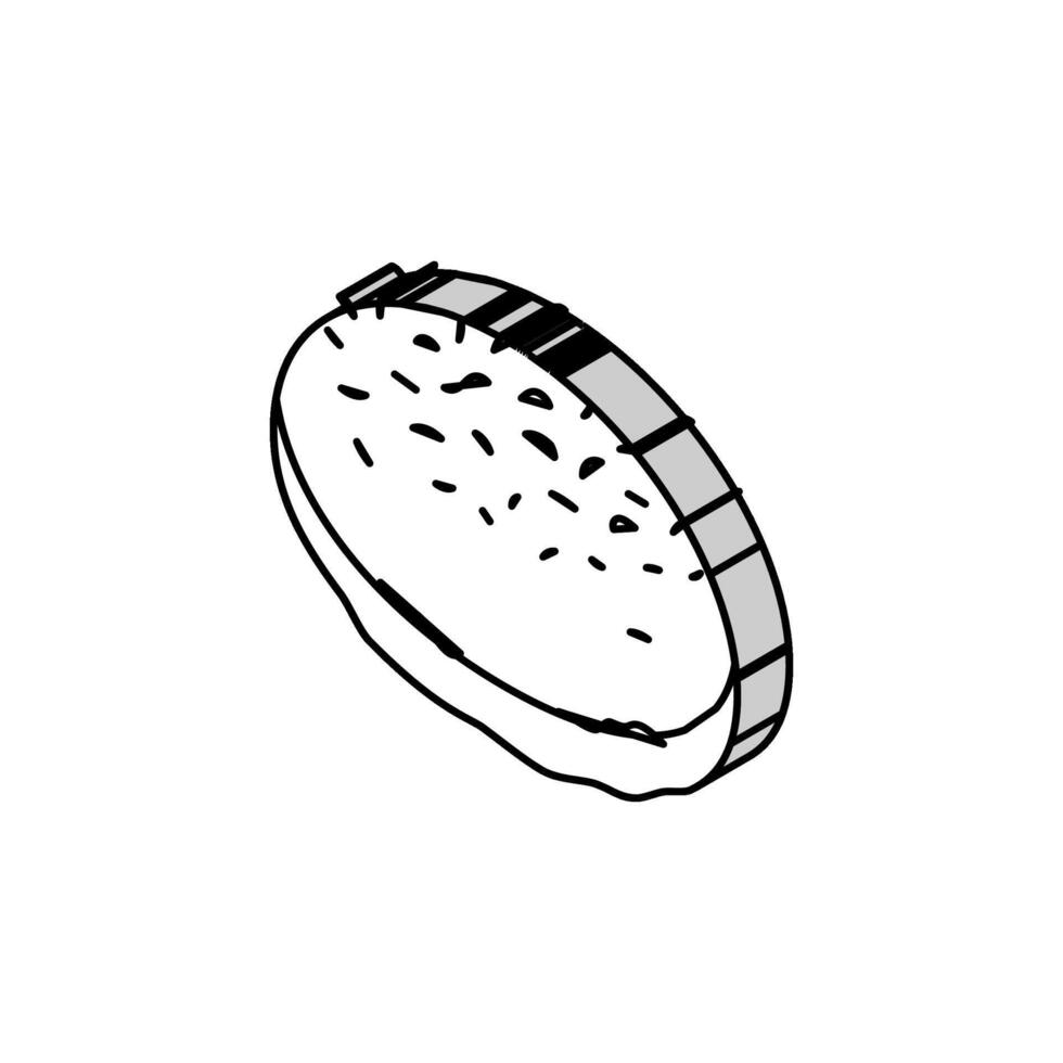 spinach bun food meal isometric icon vector illustration