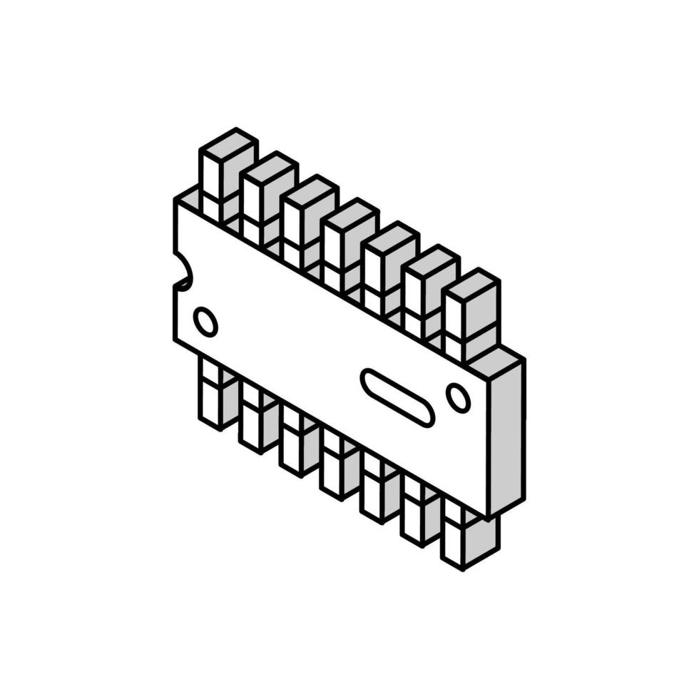 ic chip electronic component isometric icon vector illustration