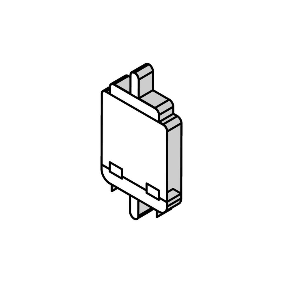 dc motor electronic component isometric icon vector illustration