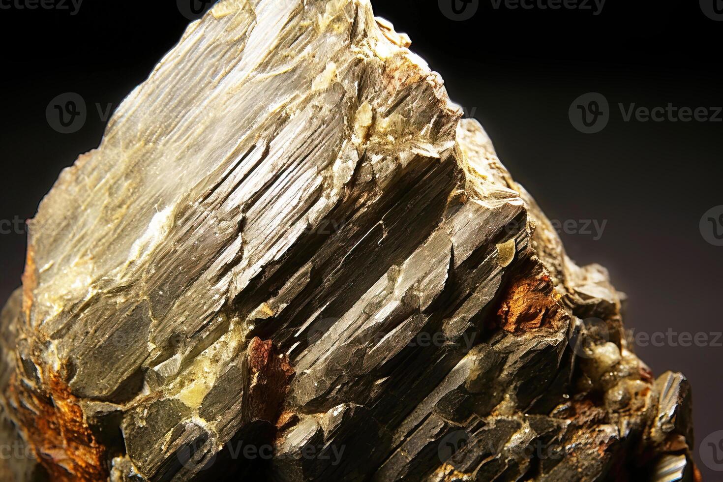 AI generated Aliettite is a rare precious natural stone on a black background. AI generated. Header banner mockup with space. photo