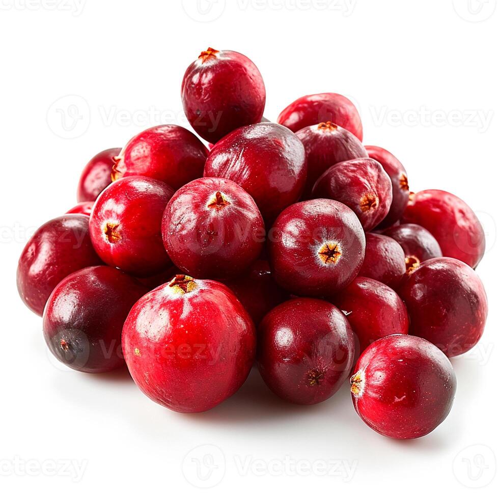 AI generated Cranberry berry on white isolated background - AI generated image photo