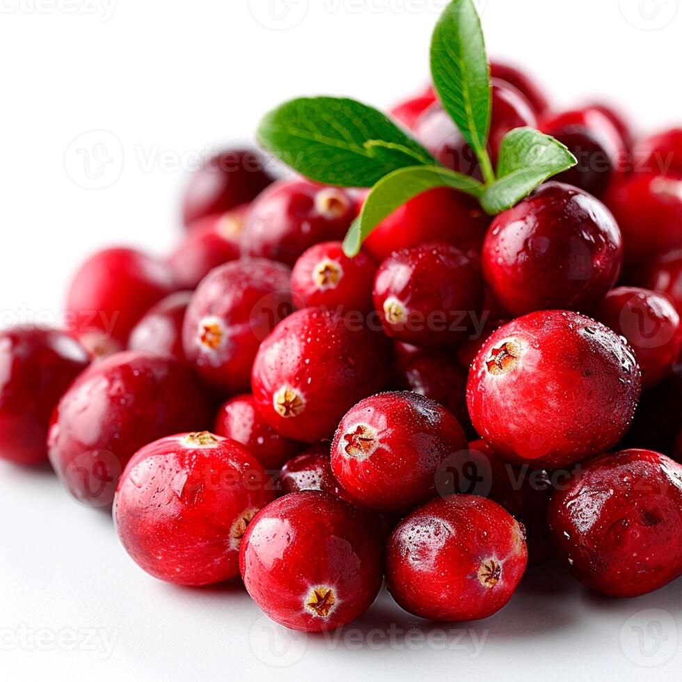 AI generated Cranberry berry on white isolated background - AI generated image photo