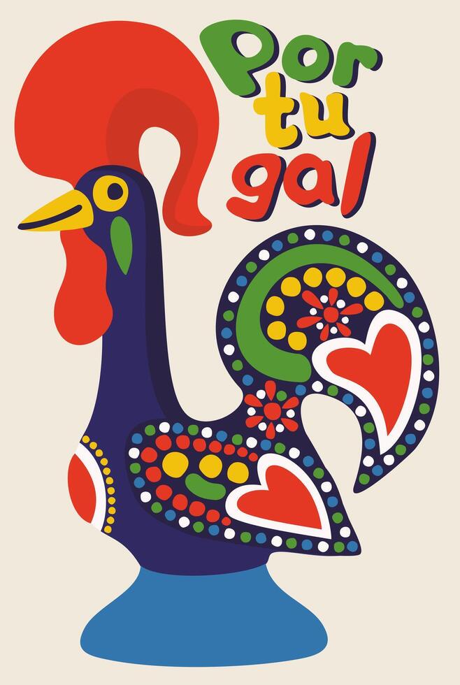 portugués gallo de barcelos. vector aislado ilustración