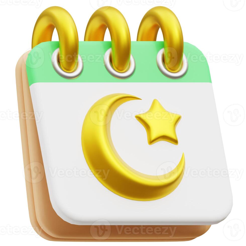 3D Ramadan calendar. 3D rendering Ramadan illustration photo