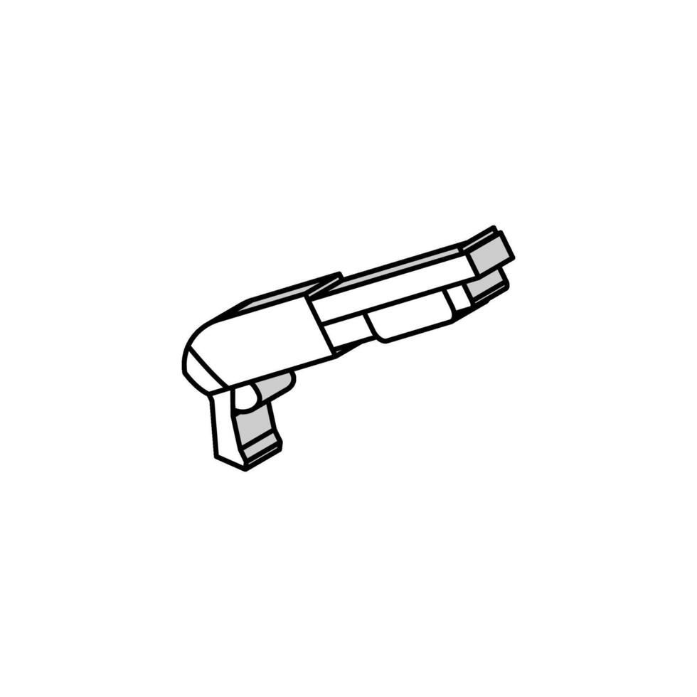 shotgun weapon war isometric icon vector illustration
