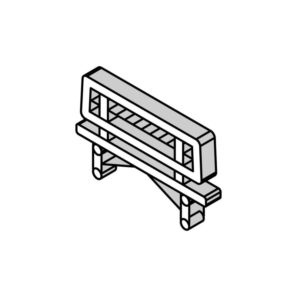 bench playground park kid play isometric icon vector illustration