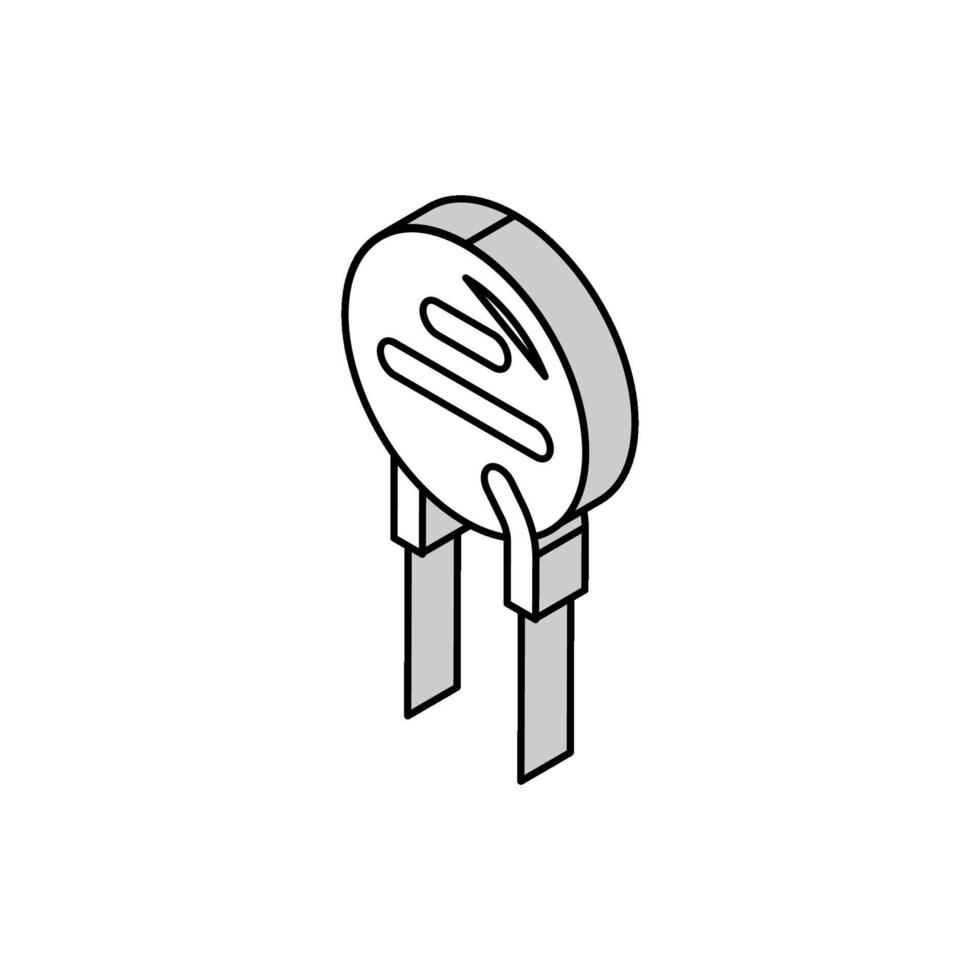 thermistor electronic component isometric icon vector illustration