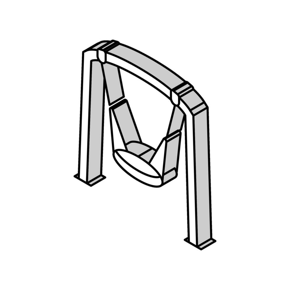 accelerator swing park kid play isometric icon vector illustration