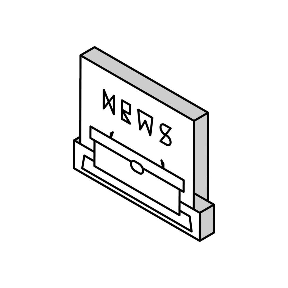 Noticias ancla escritorio medios de comunicación isométrica icono vector ilustración