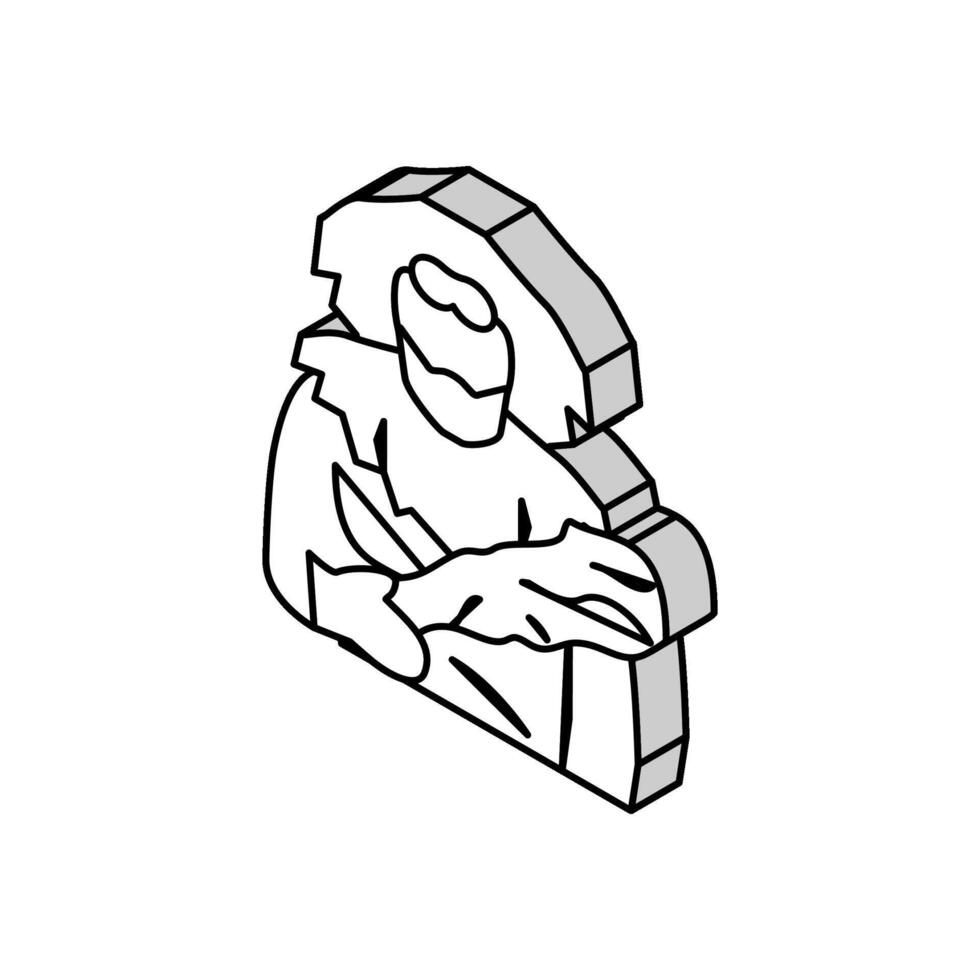 heracles greek god ancient isometric icon vector illustration
