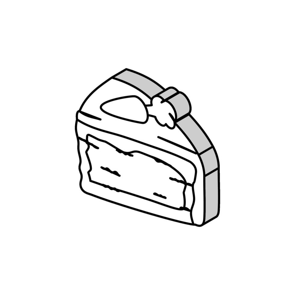 carrot cake slice food snack isometric icon vector illustration