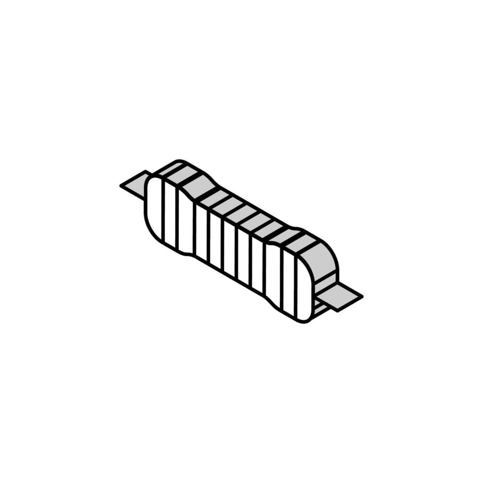 metal film resistor electronic component isometric icon vector illustration
