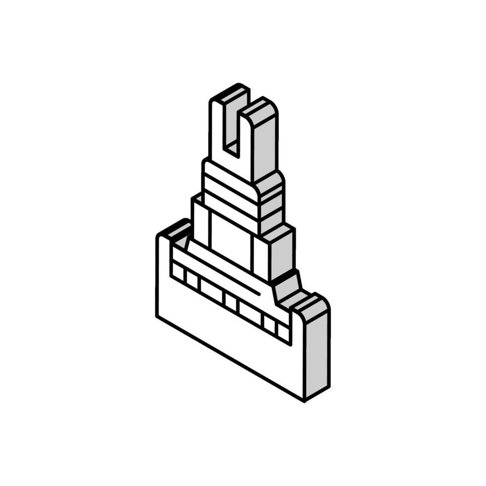 potenciómetro electrónico componente isométrica icono vector ilustración